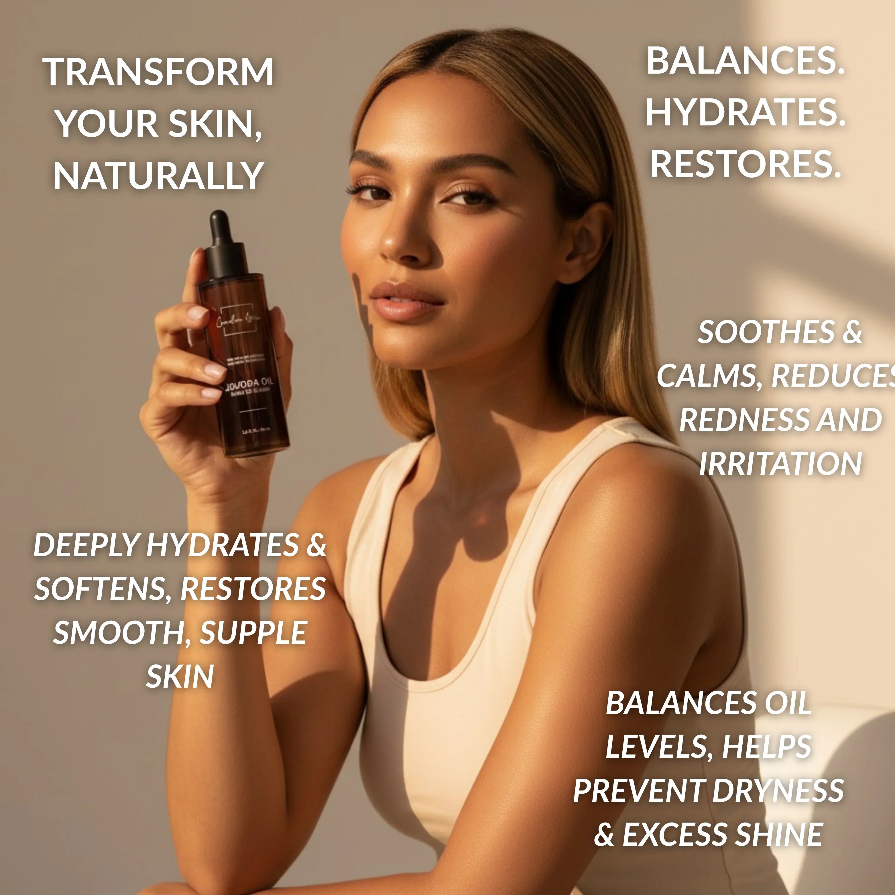 Canadian Grace 100% Organic Jojoba Oil – For Sensitive, Reactive & Acne-Prone Skin + Dry-Feeling or Oily Scalp