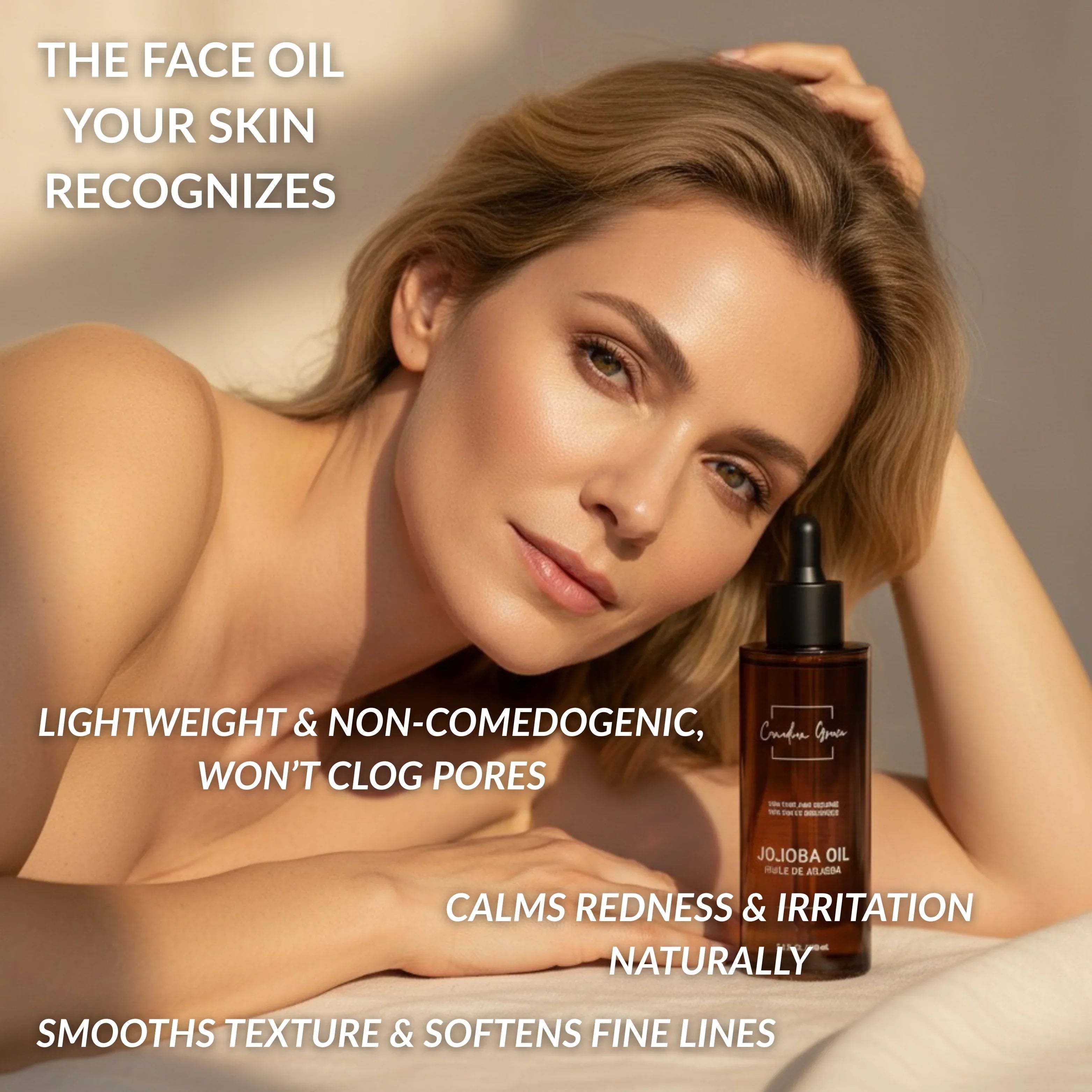 Canadian Grace 100% Organic Jojoba Oil – For Sensitive, Reactive & Acne-Prone Skin + Dry-Feeling or Oily Scalp