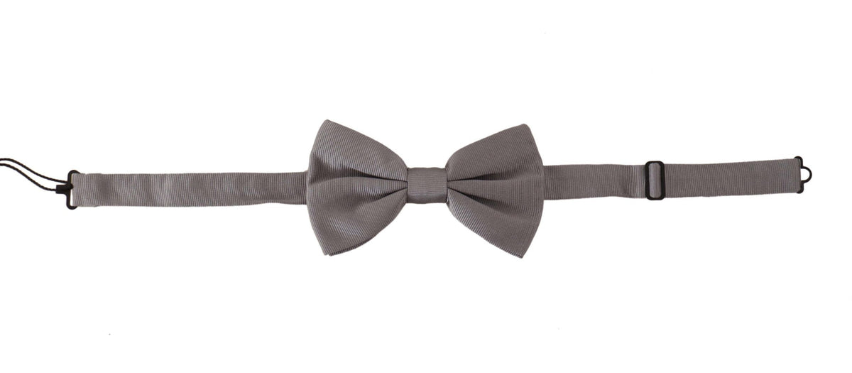 Dolce & Gabbana Gray 100% Silk Adjustable Neck Papillon Tie