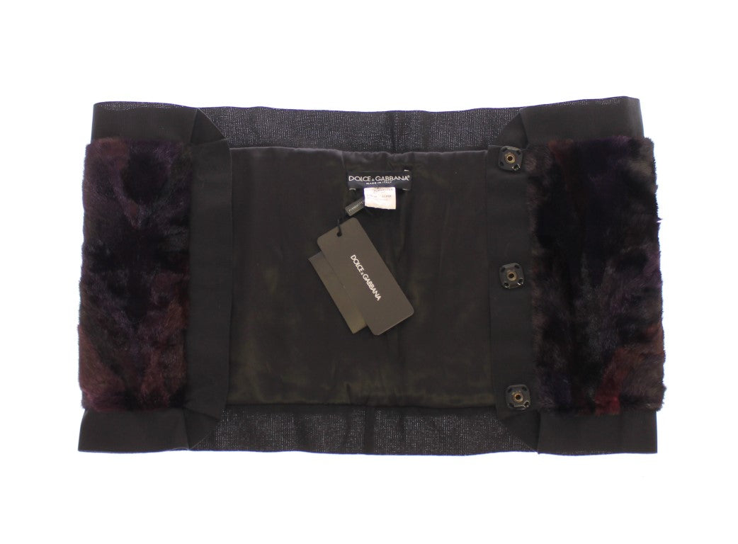 Dolce & Gabbana Purple MINK Fur Scarf Foulard Neck Wrap - PreLoved & Luxe