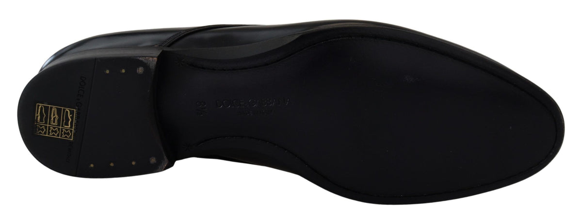 New Dolce & Gabbana Black Leather Formal Dress Shoes
