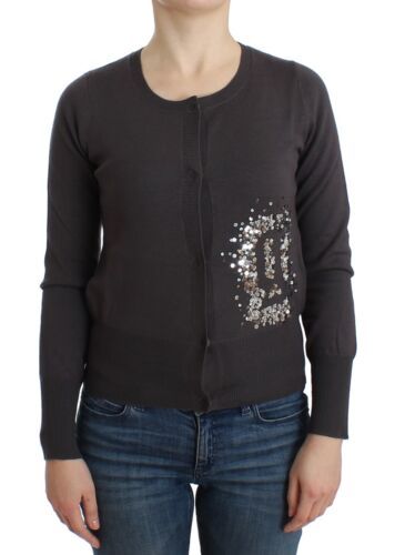New John Galliano Purple Wool Sequined Cardigan Knit Sweater