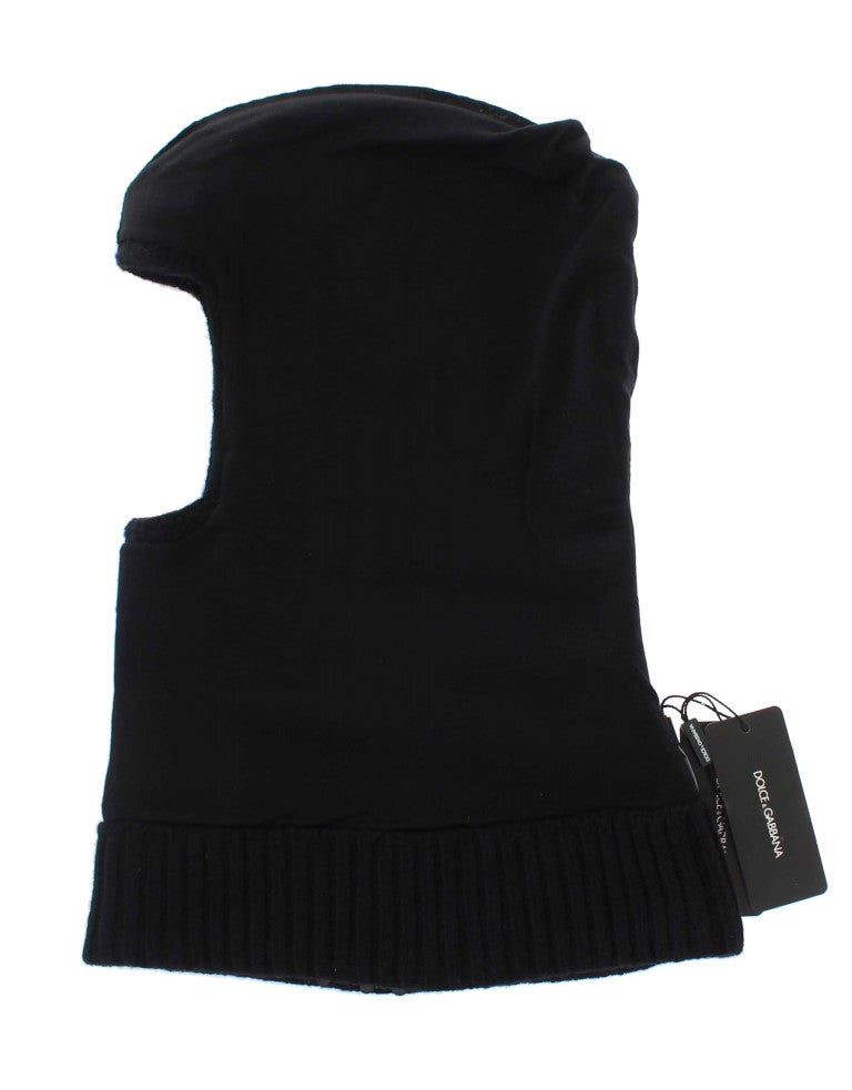 Dolce & Gabbana Black Knitted Sequin Hood Scarf Hat - PreLoved & Luxe