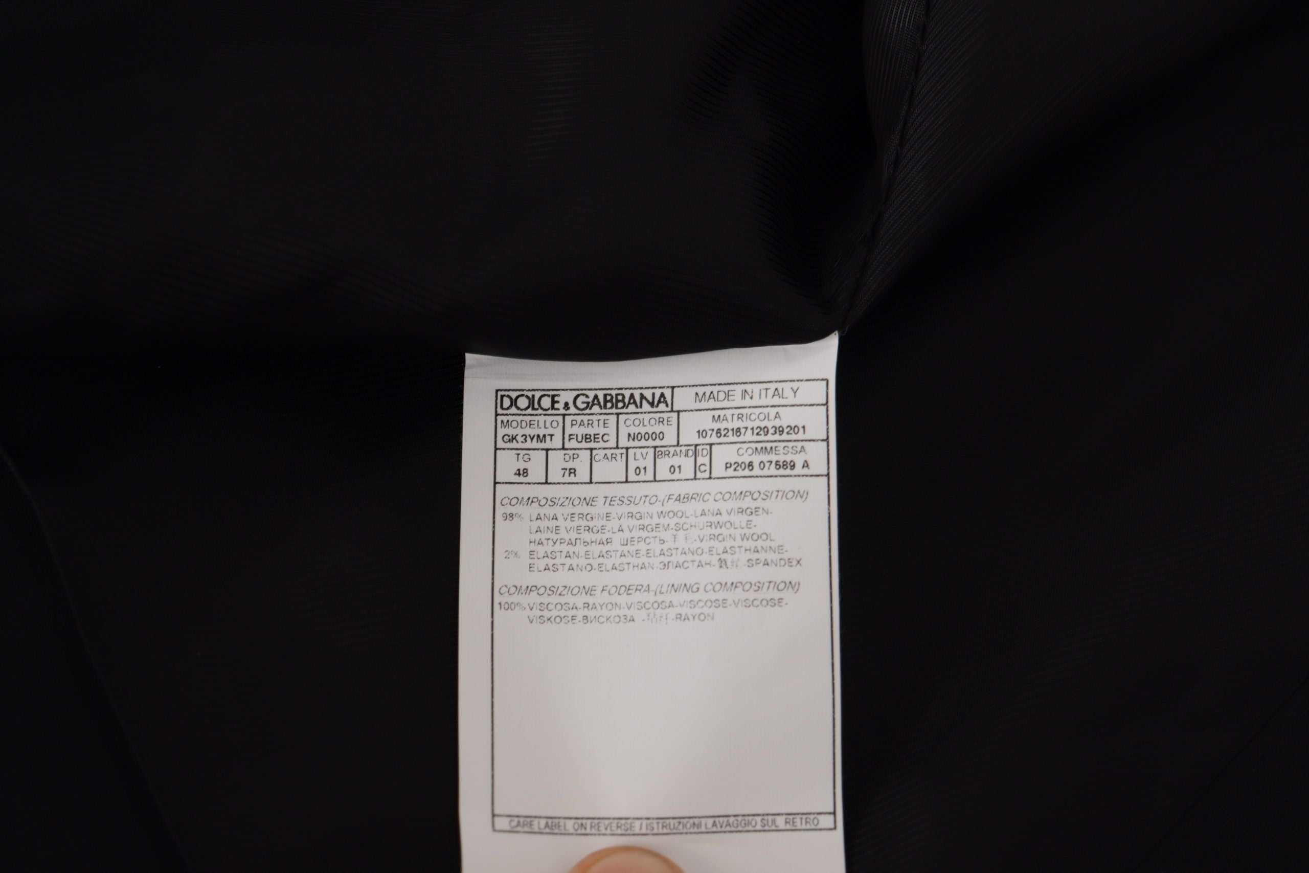 Dolce & Gabbana Black Jacket Vest 2 Piece MARTINI Blazer