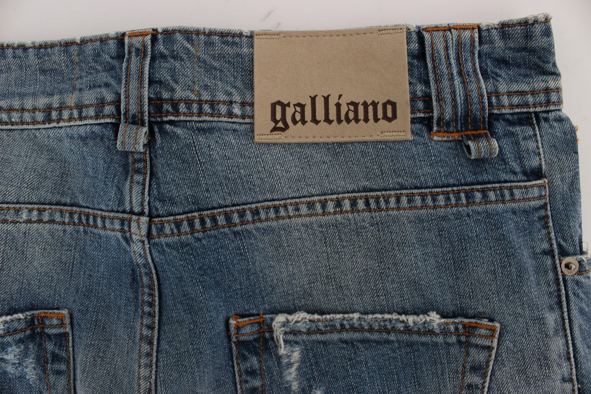 John Galliano Blue Wash Cotton Boyfriend Fit Cropped Jeans - PreLoved & Luxe