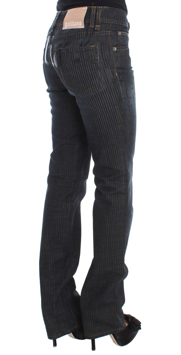 John Galliano Blue Wash Cotton Blend Slim Fit Bootcut Jeans - PreLoved & Luxe