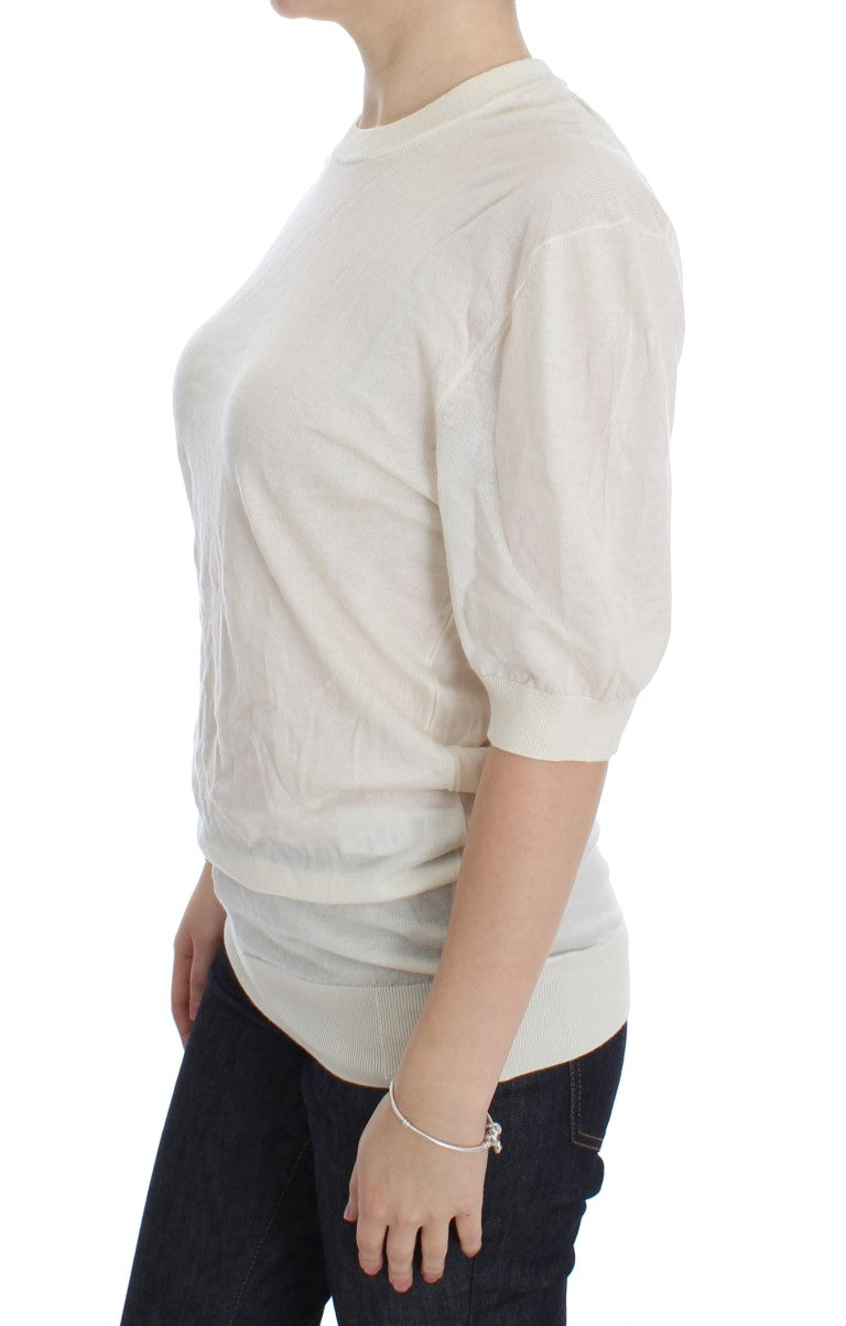 Dolce & Gabbana White 100% Cashmere Sweater - PreLoved & Luxe