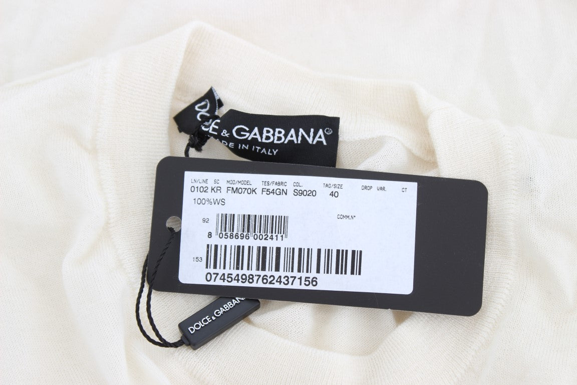 Dolce & Gabbana White 100% Cashmere Sweater - PreLoved & Luxe