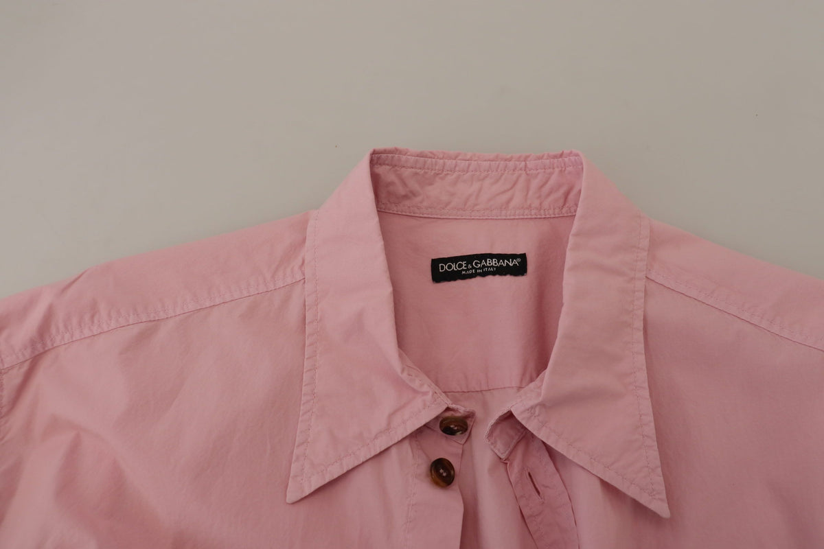 New Dolce & Gabbana Pink Casual Button Down Long Sleeves Shirt