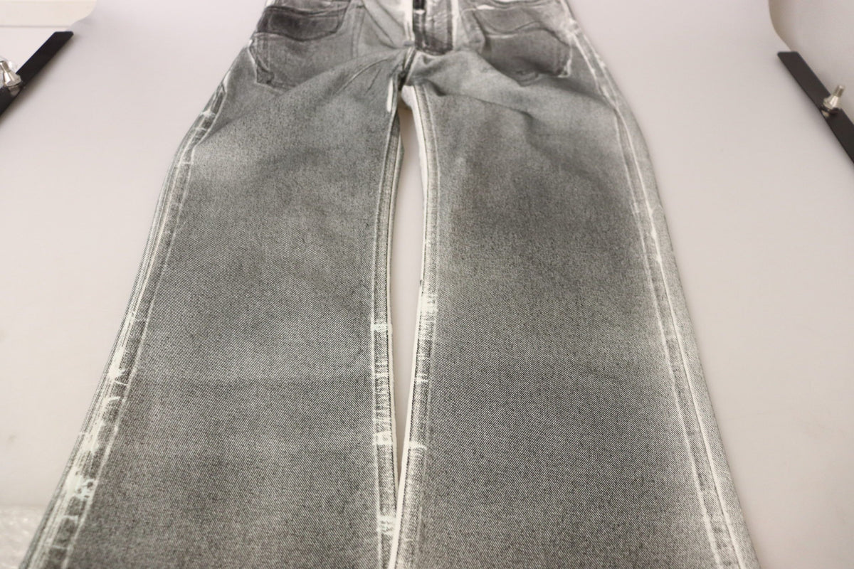New Dolce & Gabbana Grey Washed High Waist Denim Pants Cotton Jeans