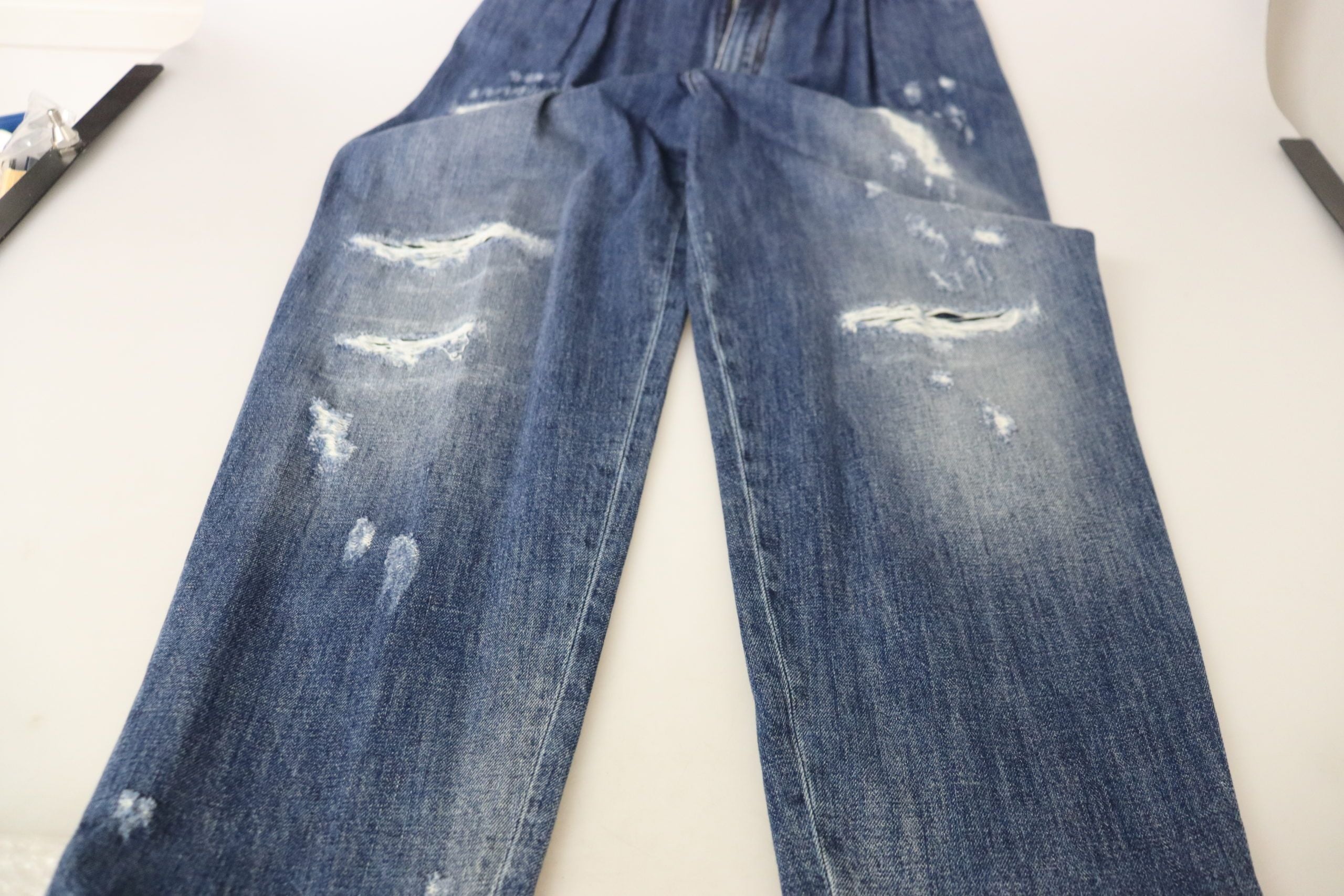 New Dolce & Gabbana Blue Washed High Waist Loose Fit Pants