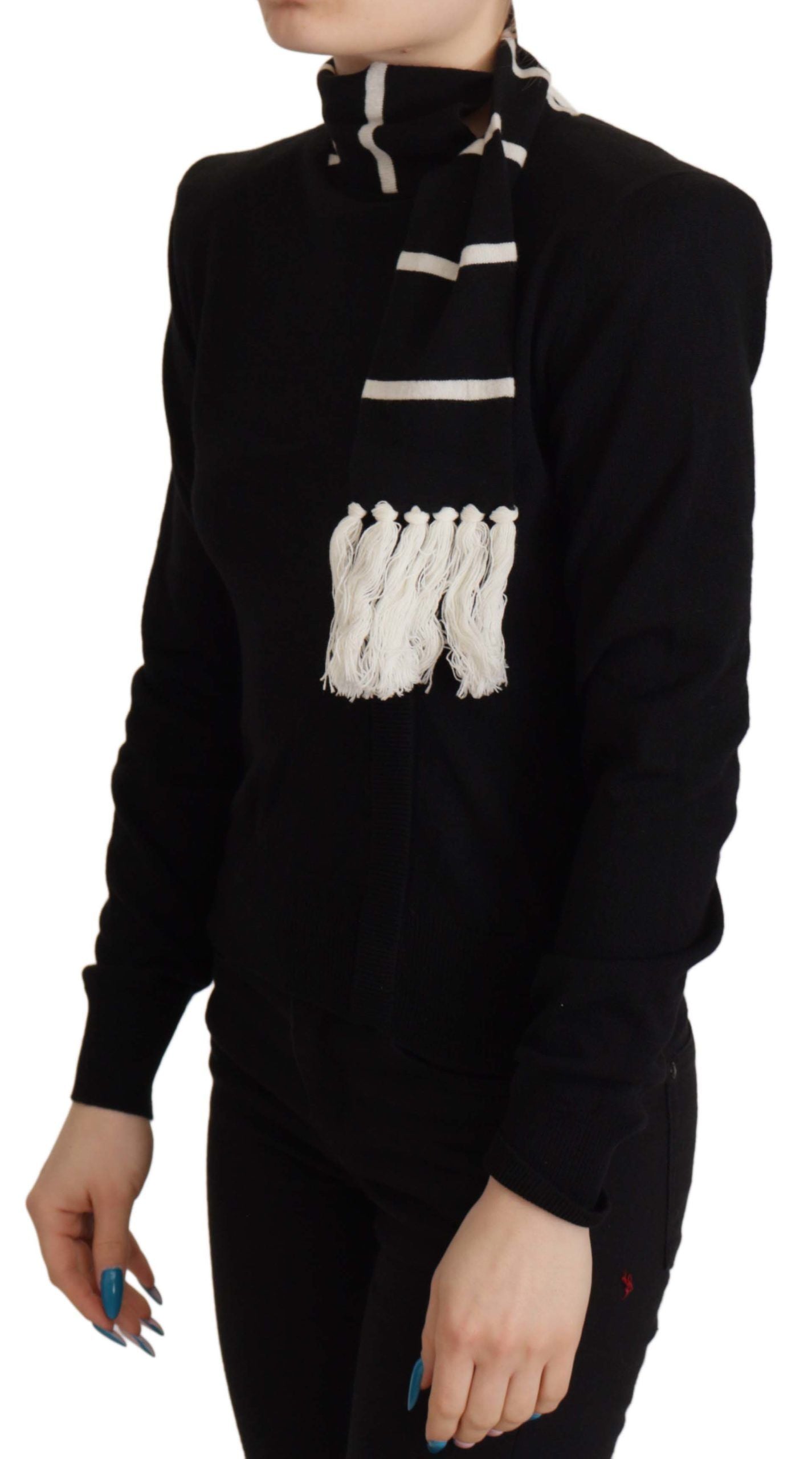 New Dolce & Gabbana Black Cashmere Turtleneck Pullover Sweater