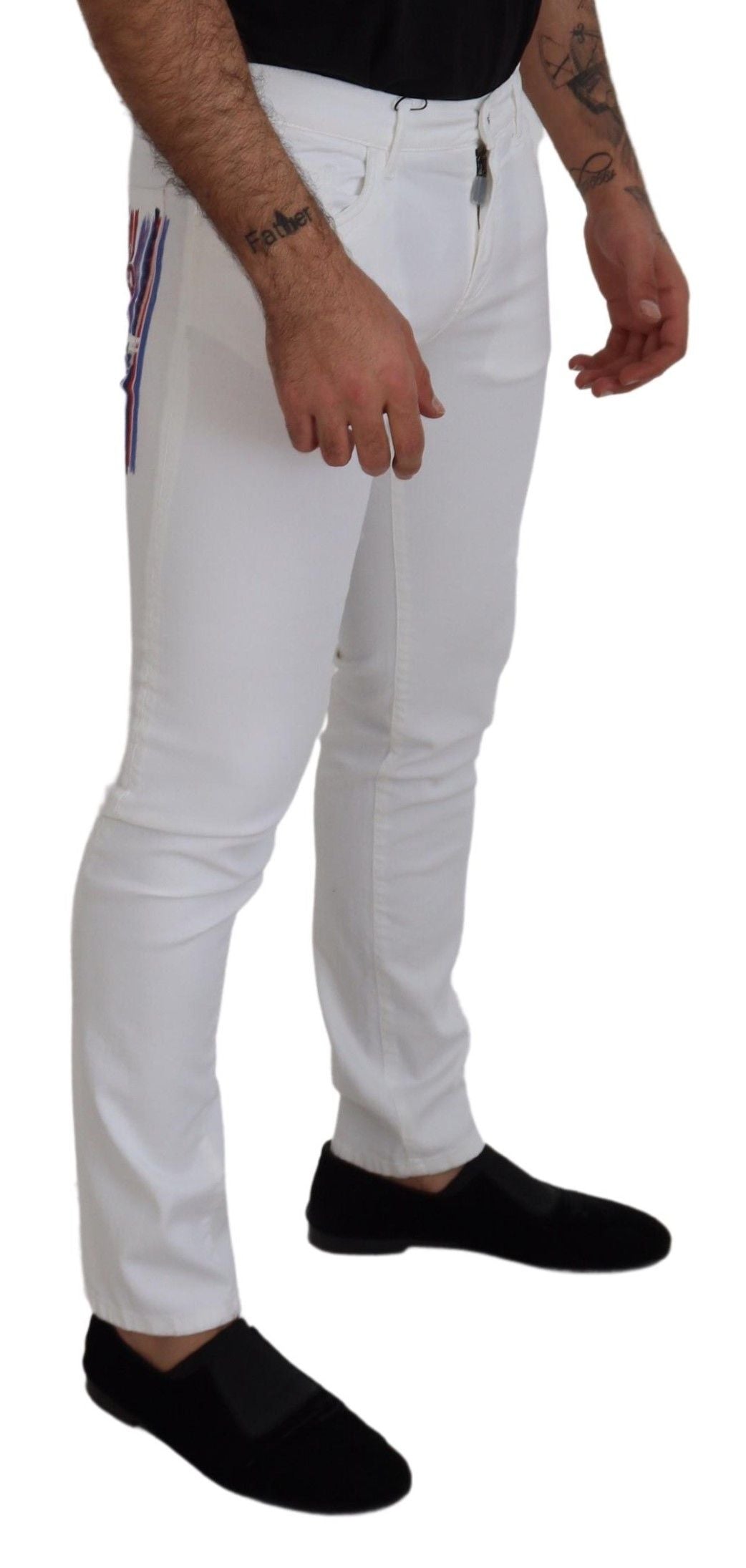 New Dolce & Gabbana White Slim Skinny Stretch Cotton Denim Jeans