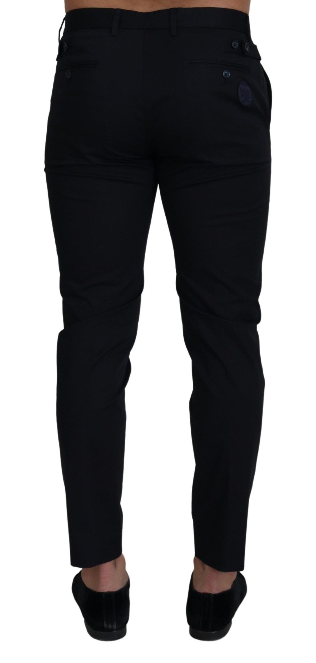 New Dolce & Gabbana Blue Stretch Cotton Slim Trousers Chinos Pants