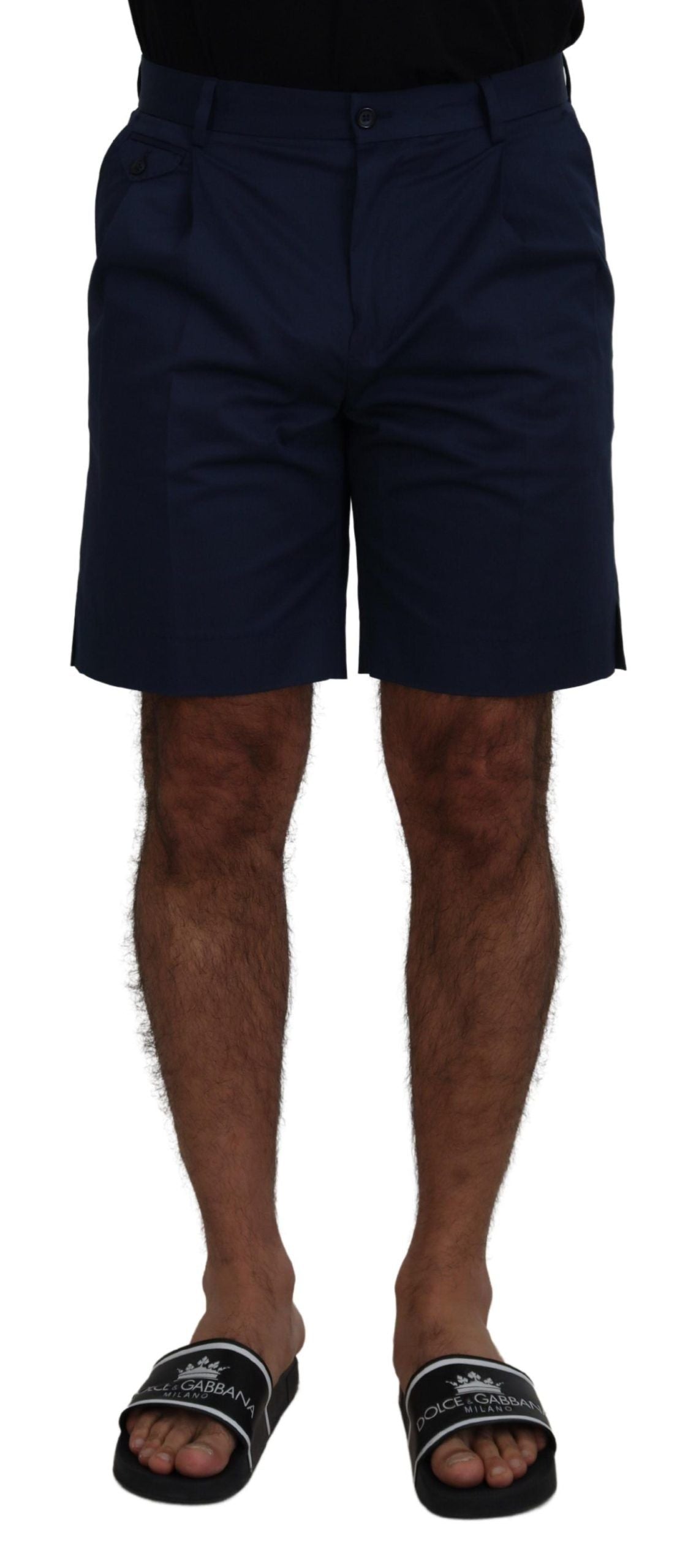 New Dolce & Gabbana Blue Chinos Cotton Stretch Casual Shorts