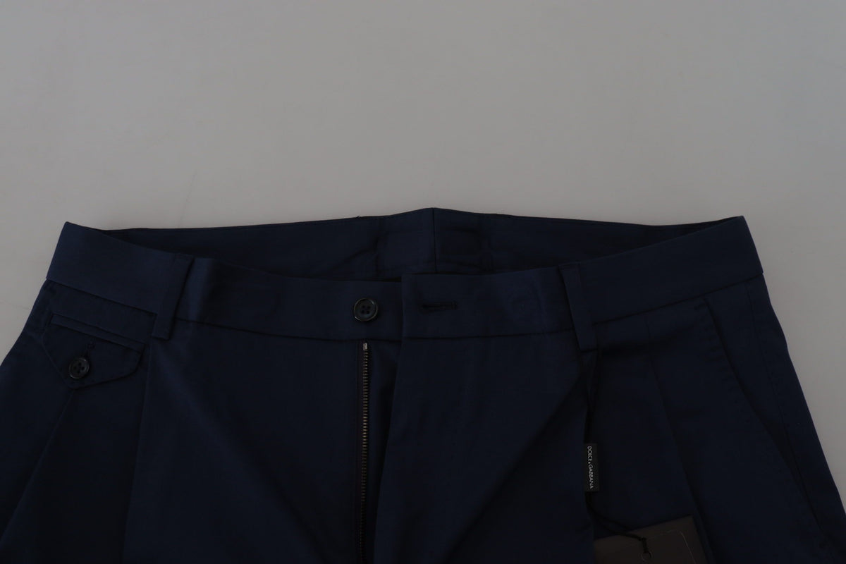 New Dolce & Gabbana Blue Chinos Cotton Stretch Casual Shorts