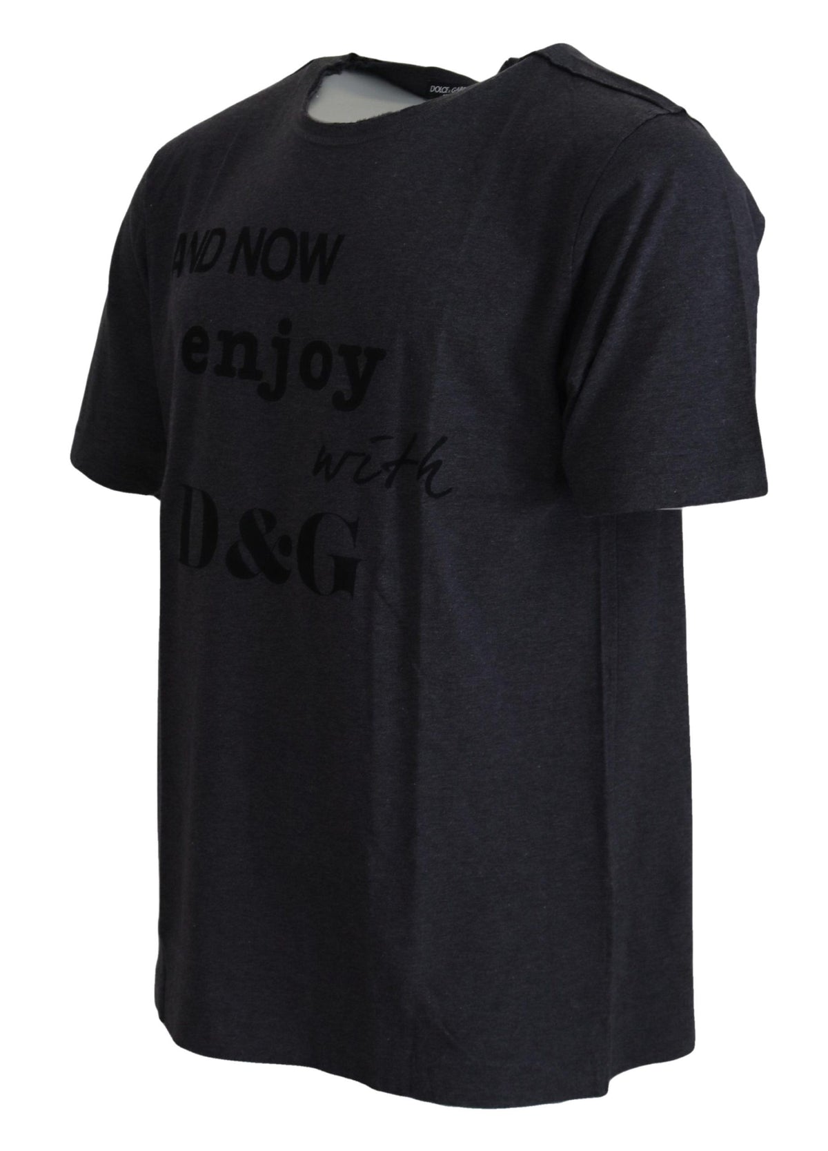 New Dolce & Gabbana Gray Crewneck Cotton Short Sleeve T-shirt