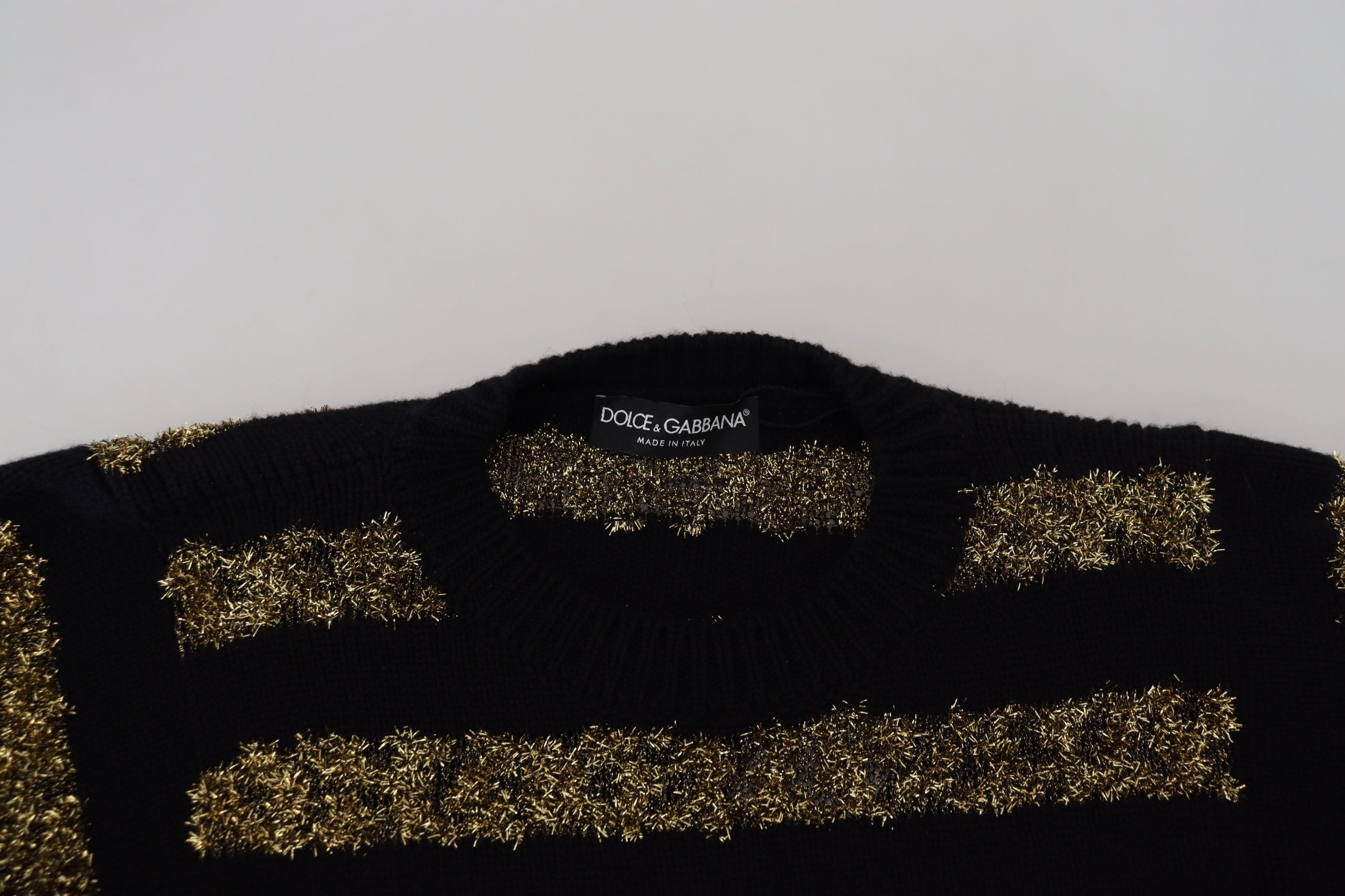 New Dolce & Gabbana Black Gold D&G Crystal Cashmere Sweater