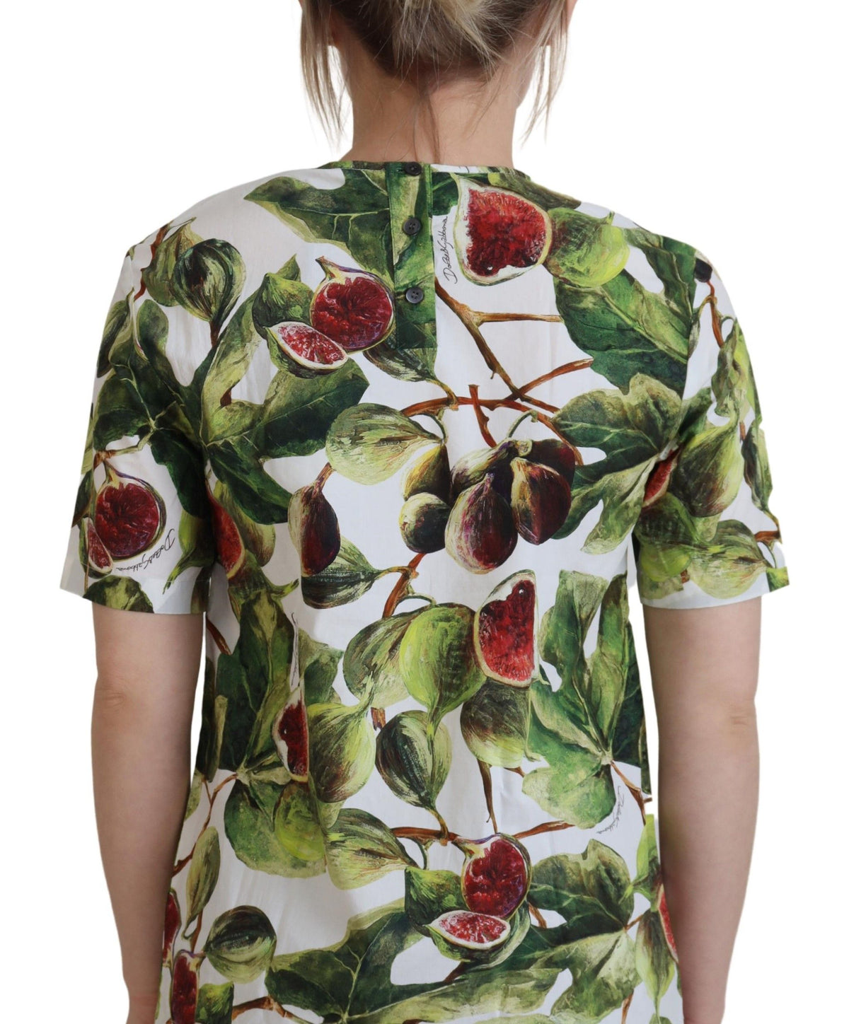 New Dolce & Gabbana Crew-neck Cotton Top Blouse Fruit T-shirt