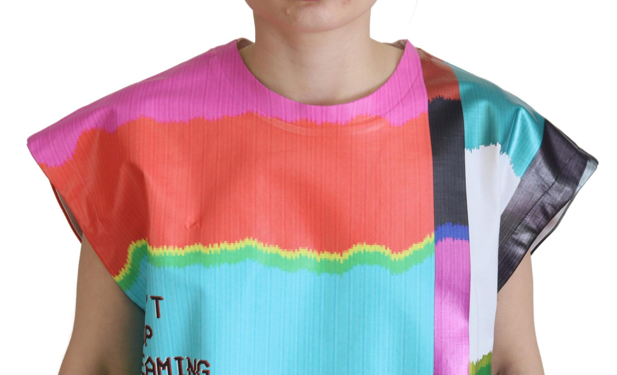 New Dolce & Gabbana Multicolor TV Print Blouse Cotton T-shirt