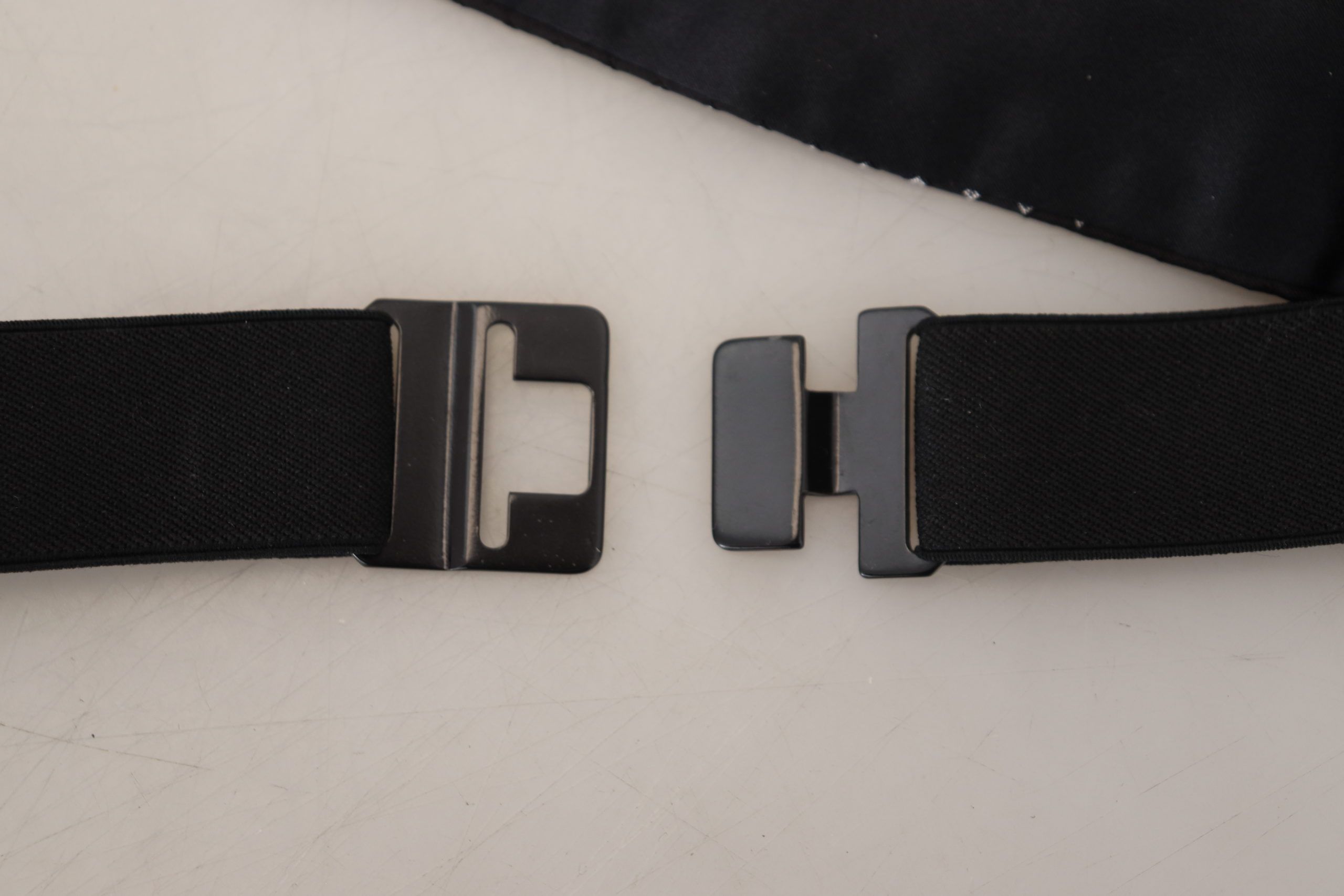 New Dolce & Gabbana Black Polka Dot Wide Waist Men Belt Cummerband