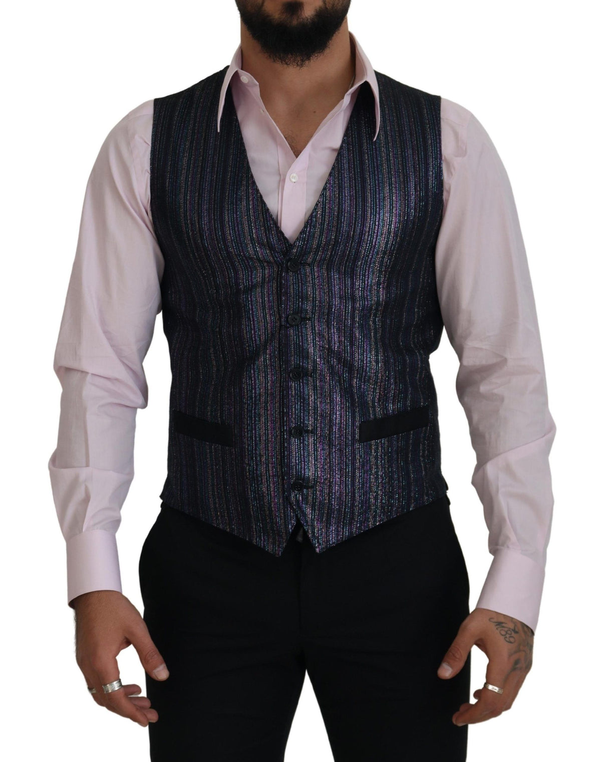Dolce & Gabbana Multicolor Waistcoat Dress Formal Vest