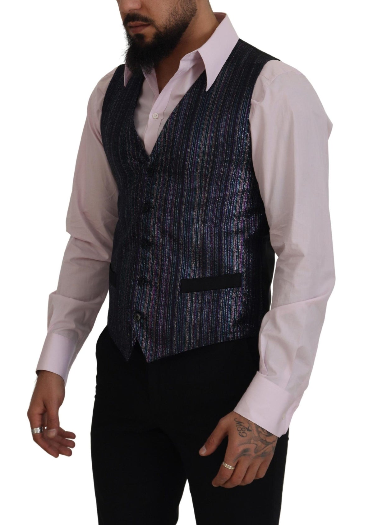 Dolce & Gabbana Multicolor Waistcoat Dress Formal Vest