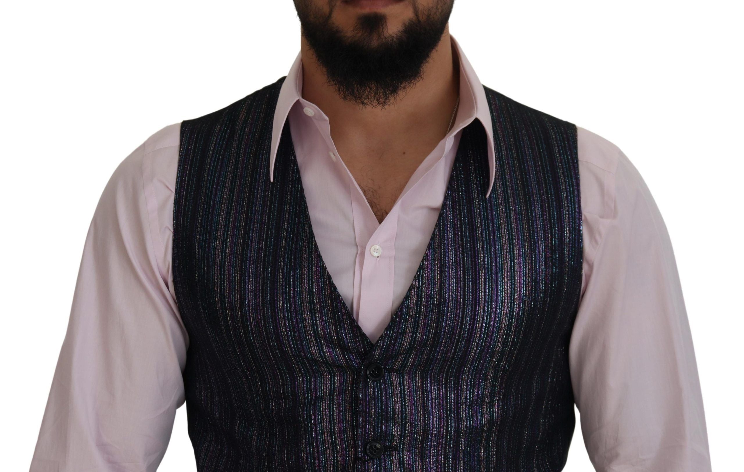 Dolce & Gabbana Multicolor Waistcoat Dress Formal Vest