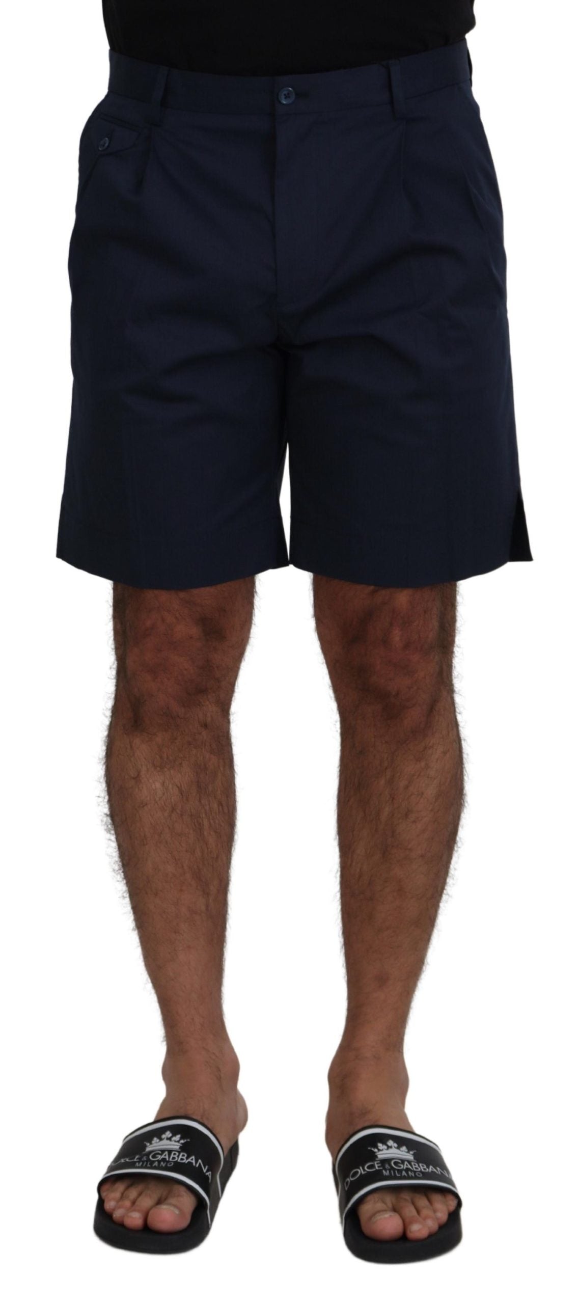 New Dolce & Gabbana Blue Chinos Cotton Stretch Casual Shorts