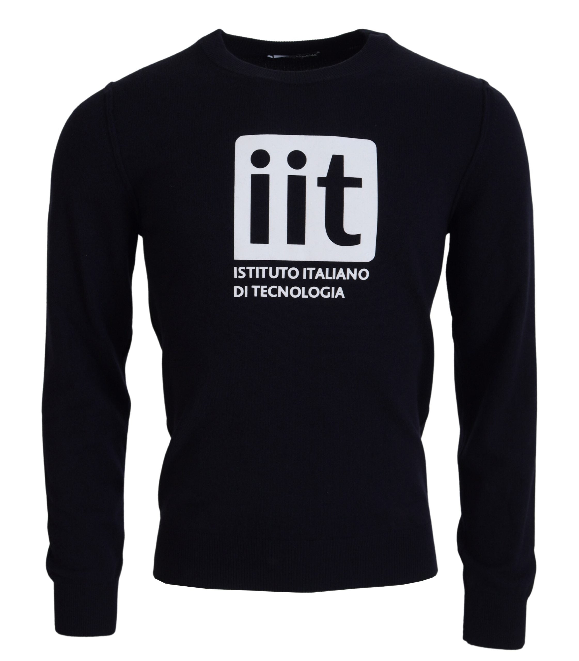 New Dolce & Gabbana Blue Cashmere iit Print Pullover Sweater