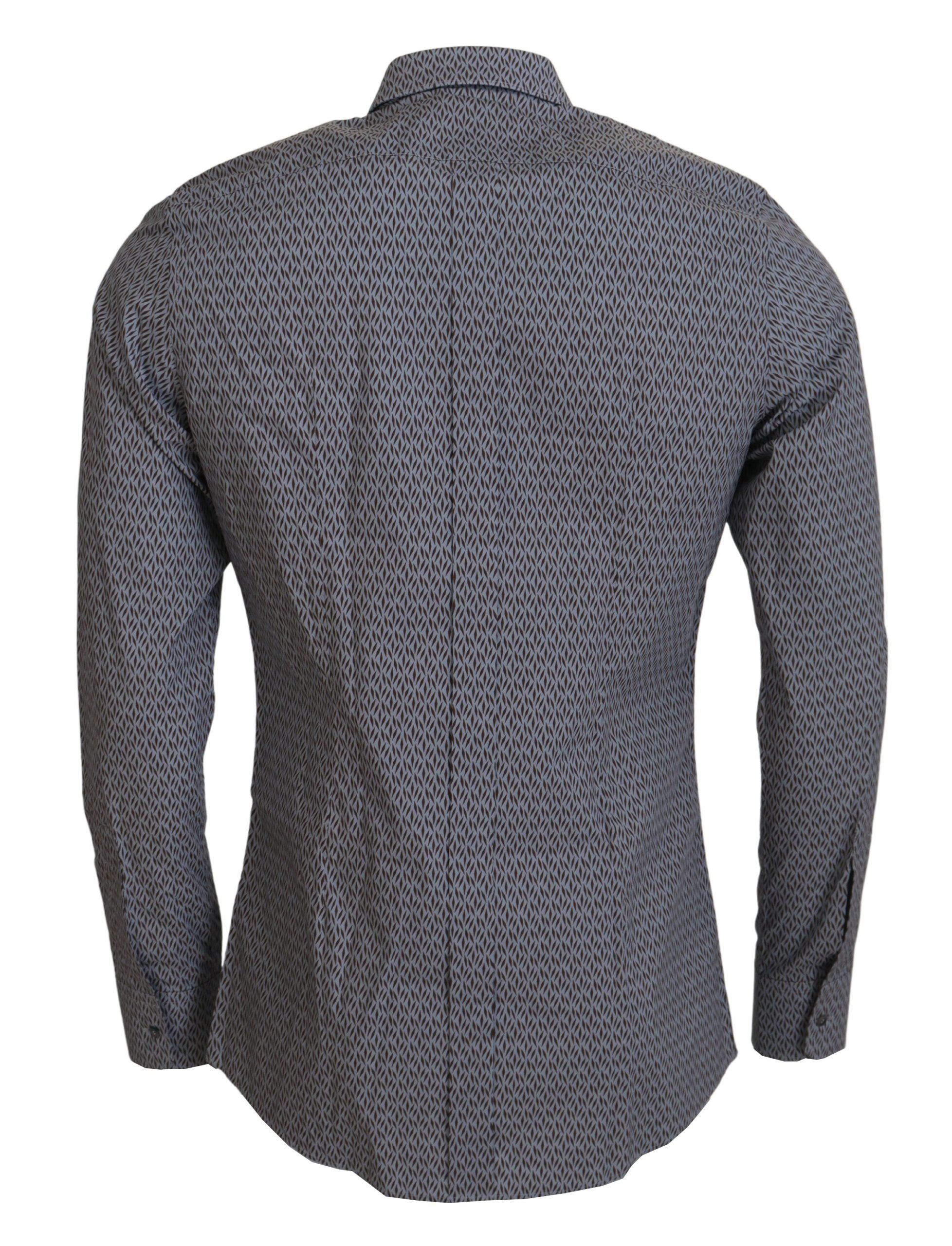 New Dolce & Gabbana Gray Brown GOLD Slim Fit Dress Formal Shirt