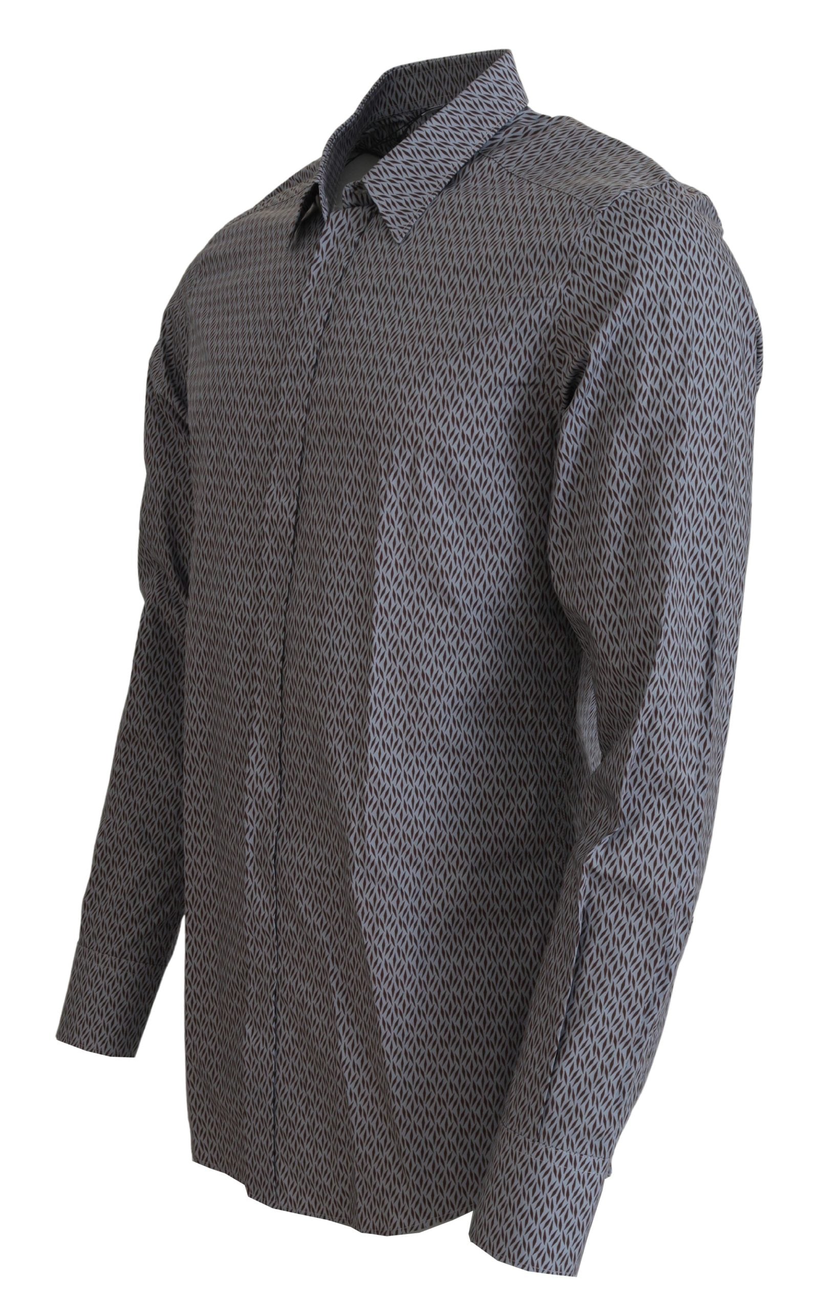 New Dolce & Gabbana Gray Brown GOLD Slim Fit Dress Formal Shirt