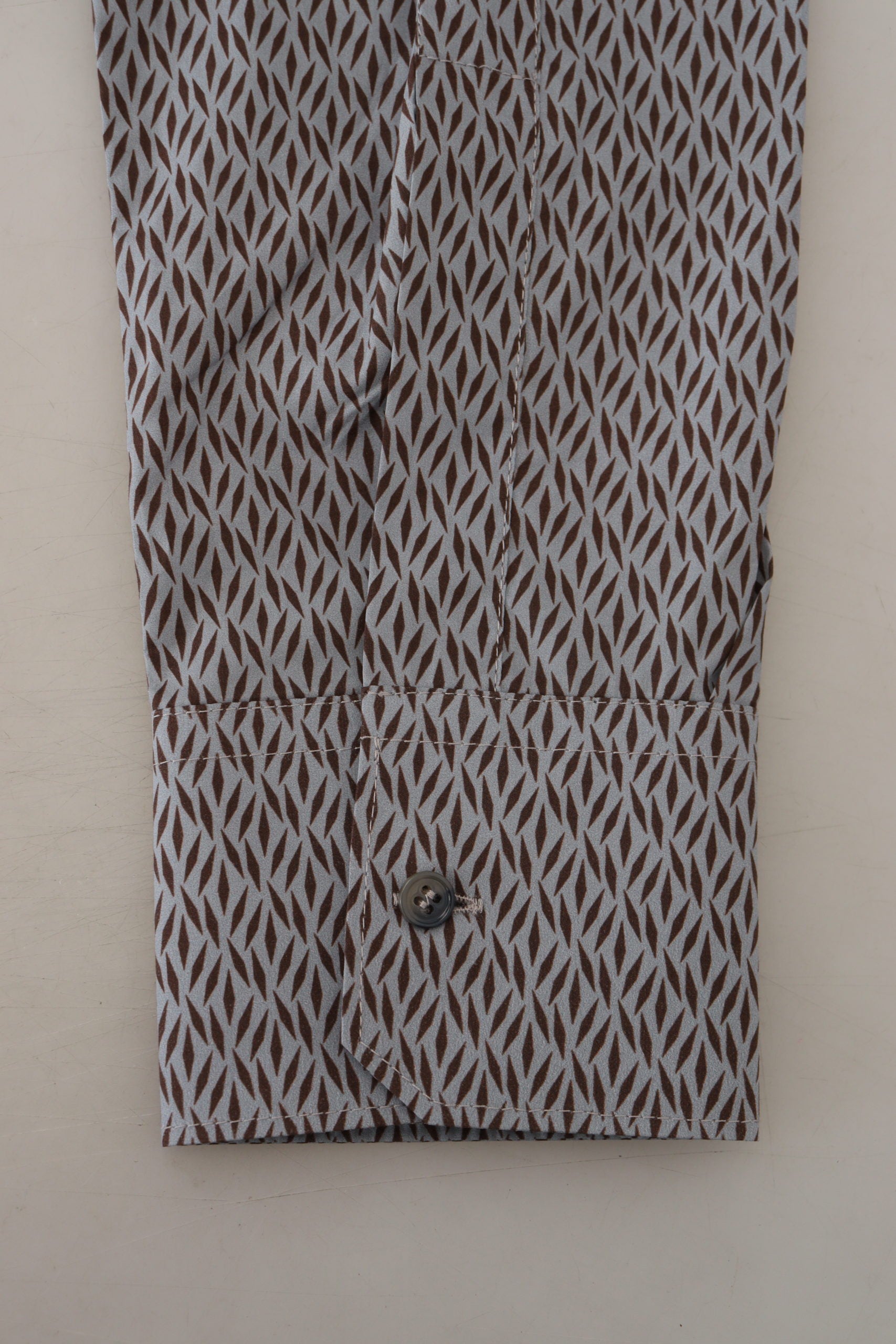New Dolce & Gabbana Gray Brown GOLD Slim Fit Dress Formal Shirt