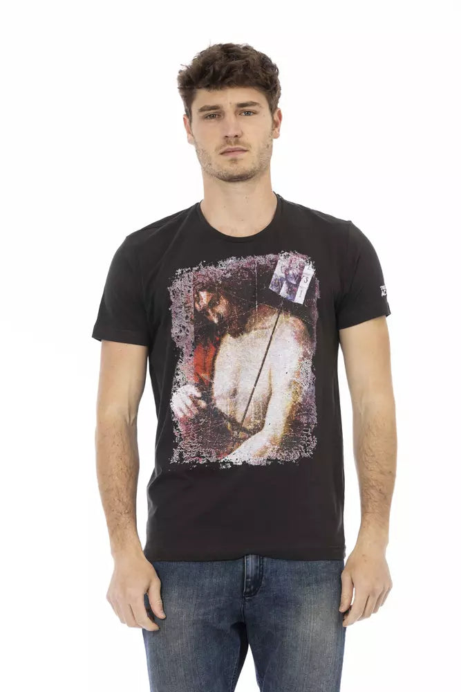 New Trussardi Action Black Cotton Men T-Shirt