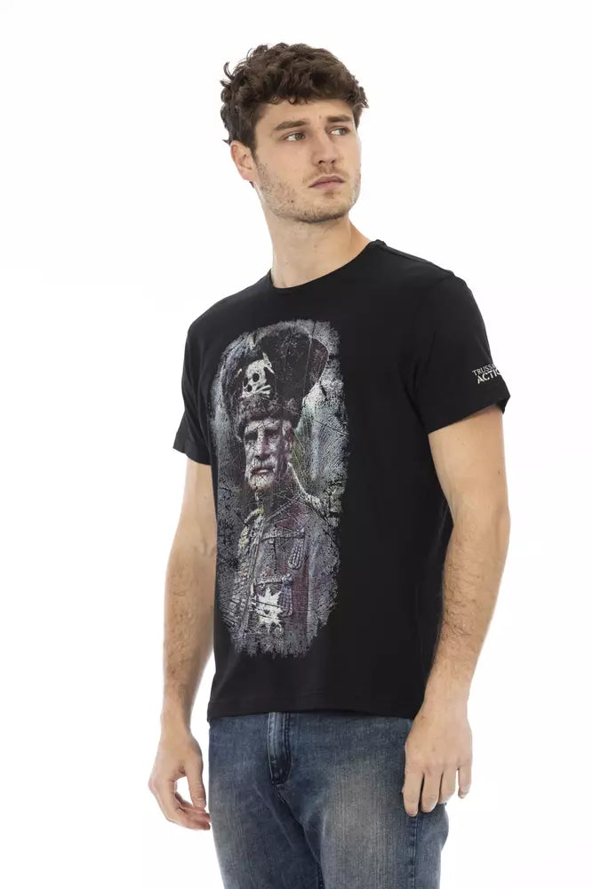 New Trussardi Action Black Cotton Men's T-Shirt