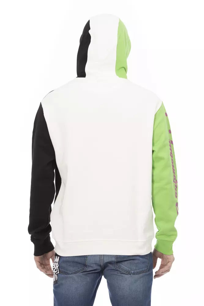 Automobili orghini White Cotton Men Sweater with Hood