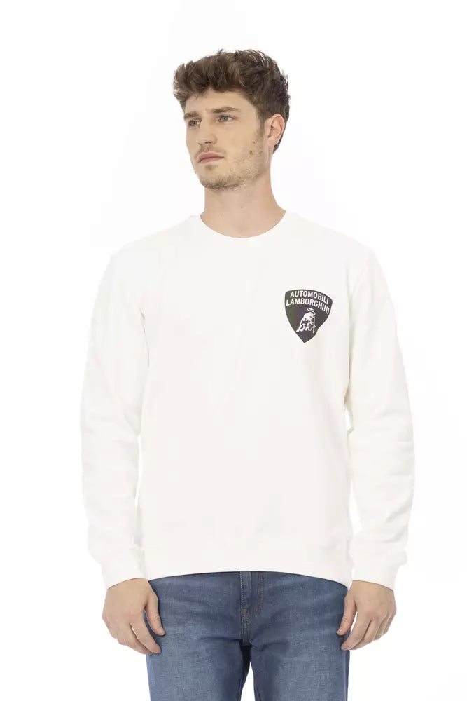 Automobili orghini White Cotton Men's Sweater