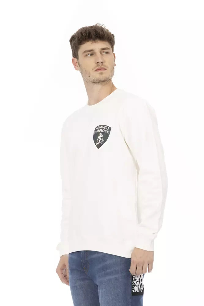 Automobili orghini White Cotton Men's Sweater
