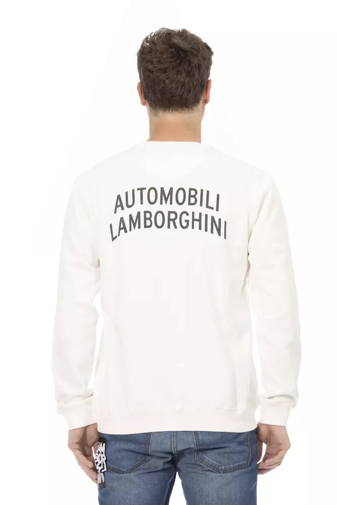 Automobili orghini White Cotton Men's Sweater