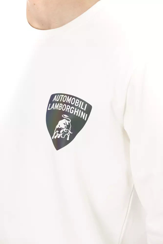 Automobili orghini White Cotton Men's Sweater