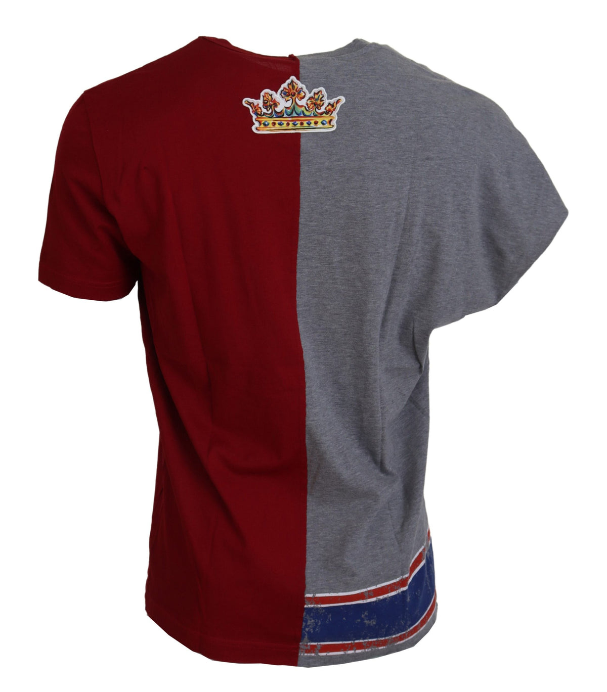 New Dolce & Gabbana Red Gray Two Model DG Angel Crewneck T-shirt