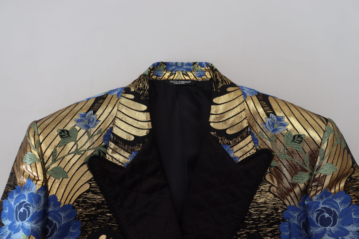 New Dolce & Gabbana Gold Lurex Double Breasted Jacket Blazer