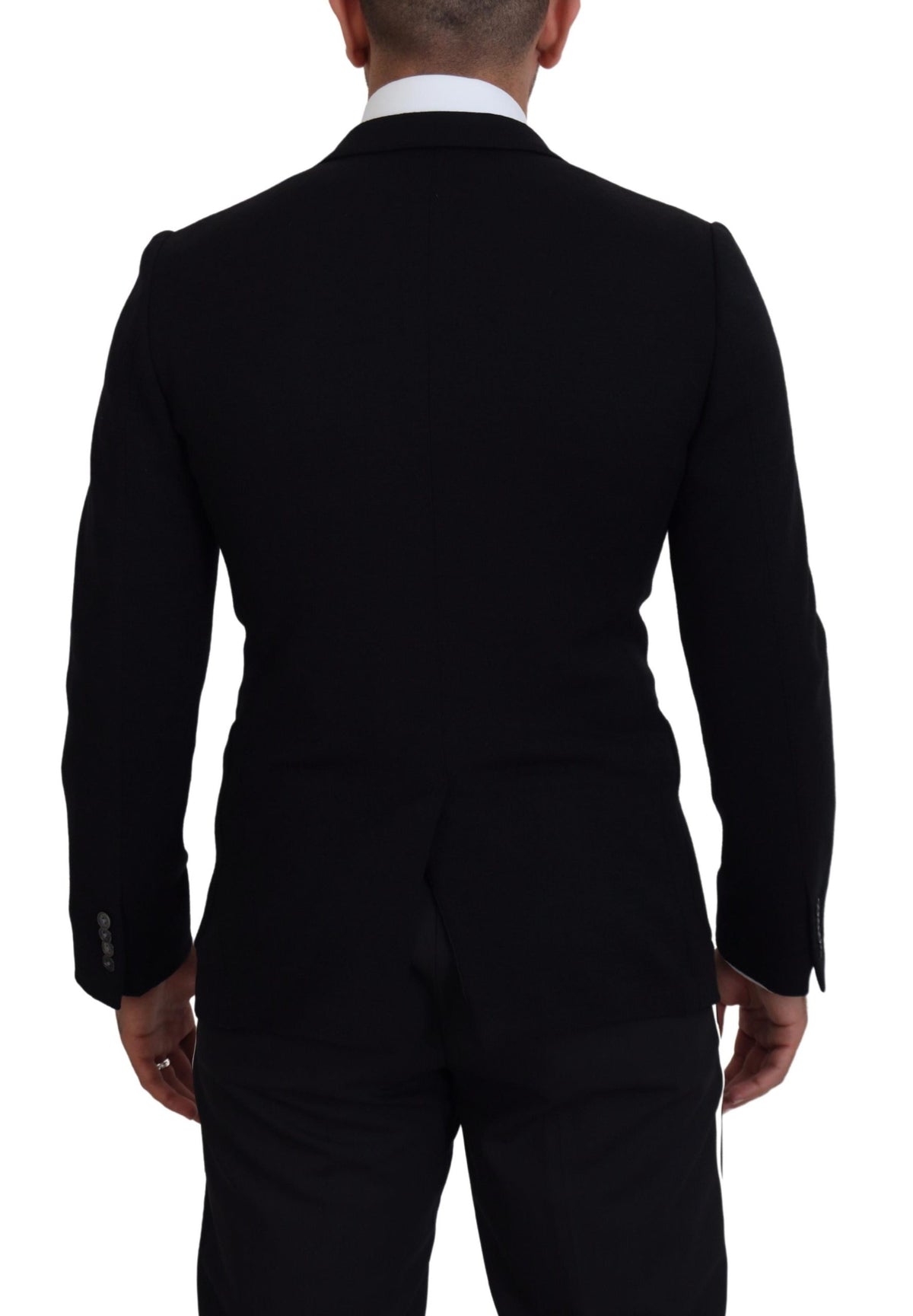 New Dolce & Gabbana Black Wool Crown Slim Fit Jacket Blazer