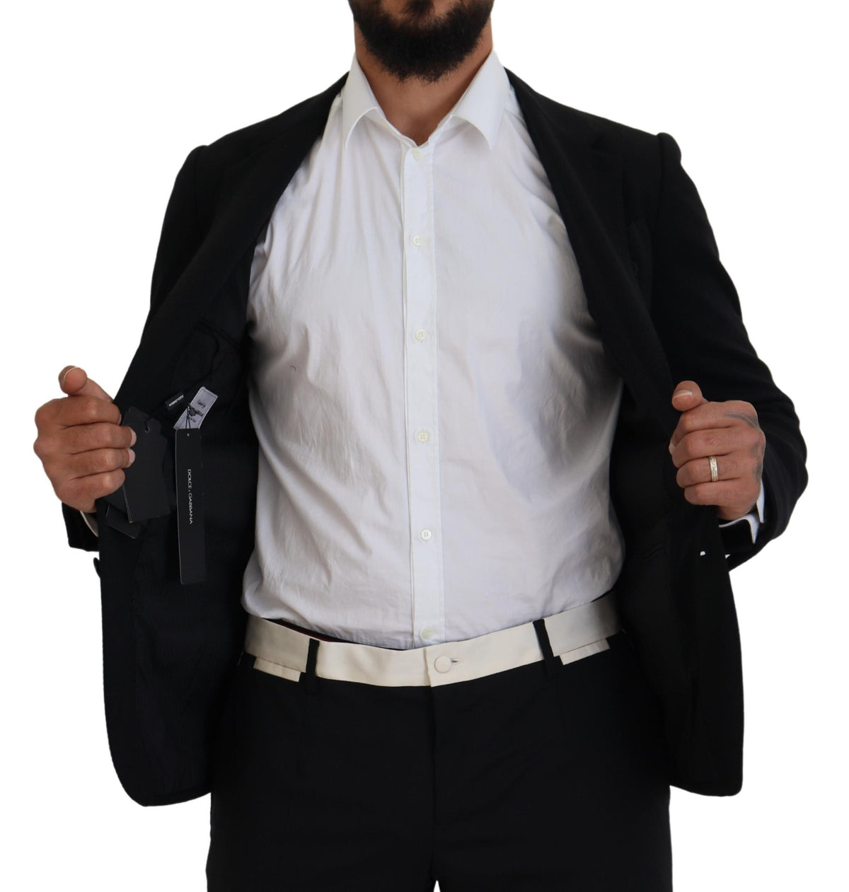 New Dolce & Gabbana Black Wool Crown Slim Fit Jacket Blazer