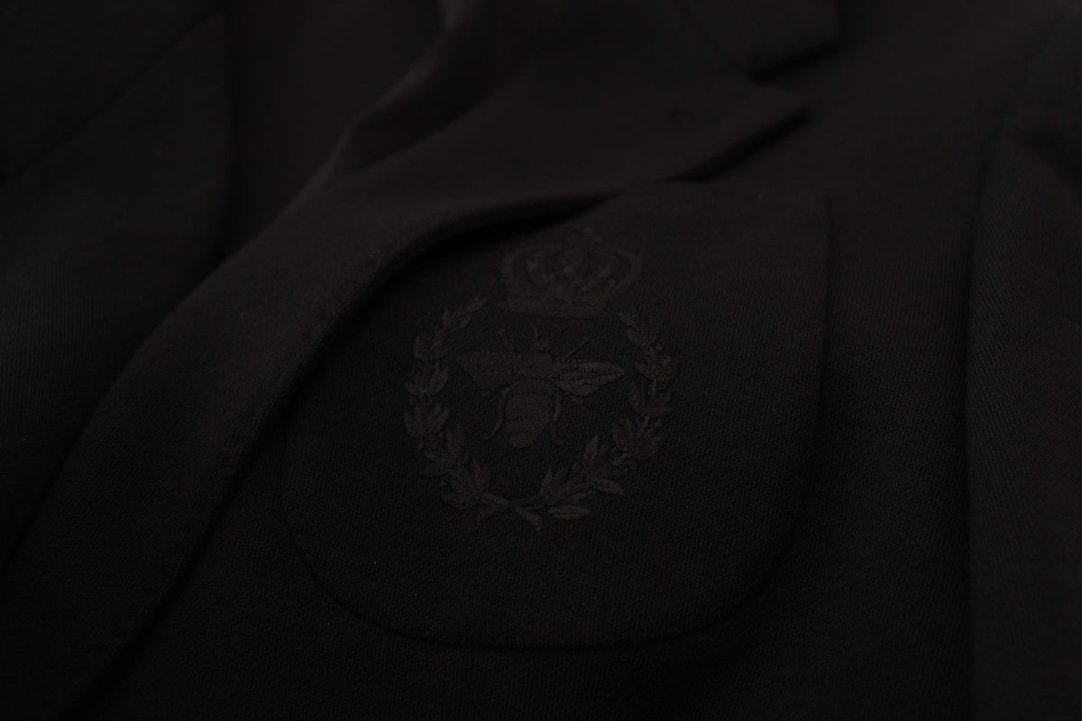 New Dolce & Gabbana Black Wool Crown Slim Fit Jacket Blazer