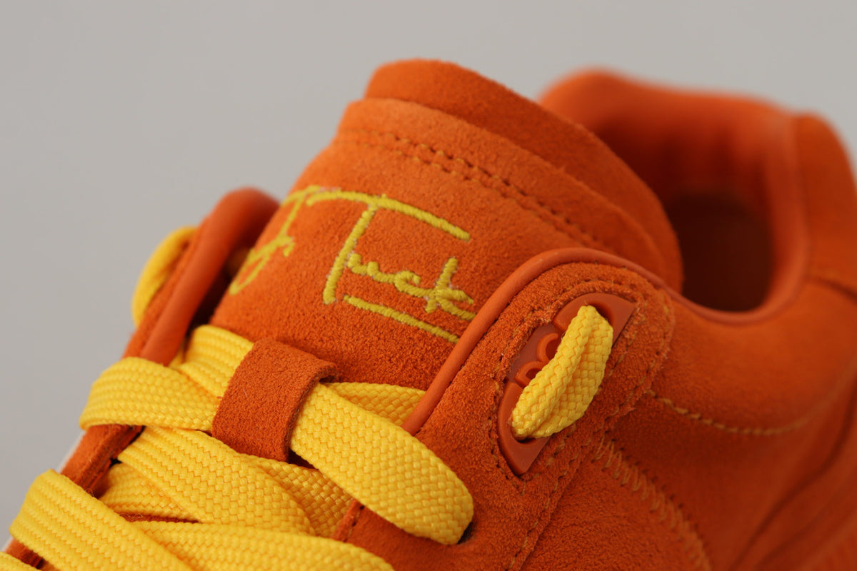 New Dolce & Gabbana Orange Leather P.j. Tucker Sneakers Shoes