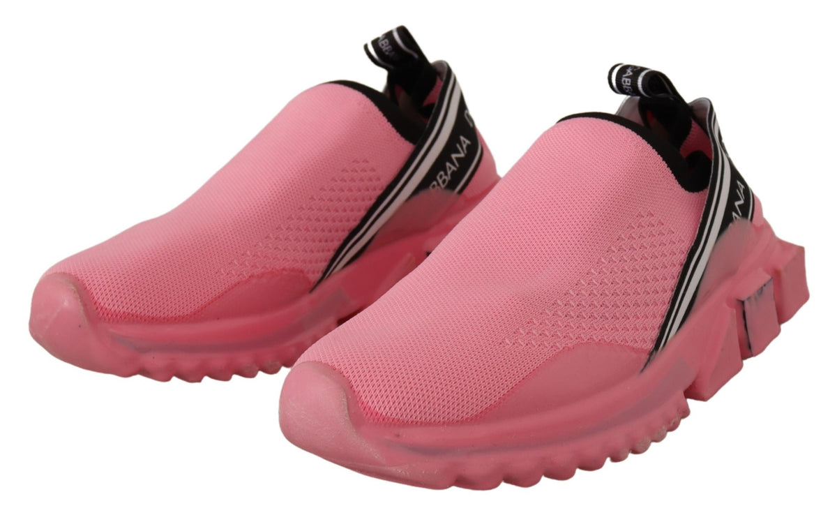 New Dolce & Gabbana Pink Low Top Slip On Casual Sorrento Sneakers
