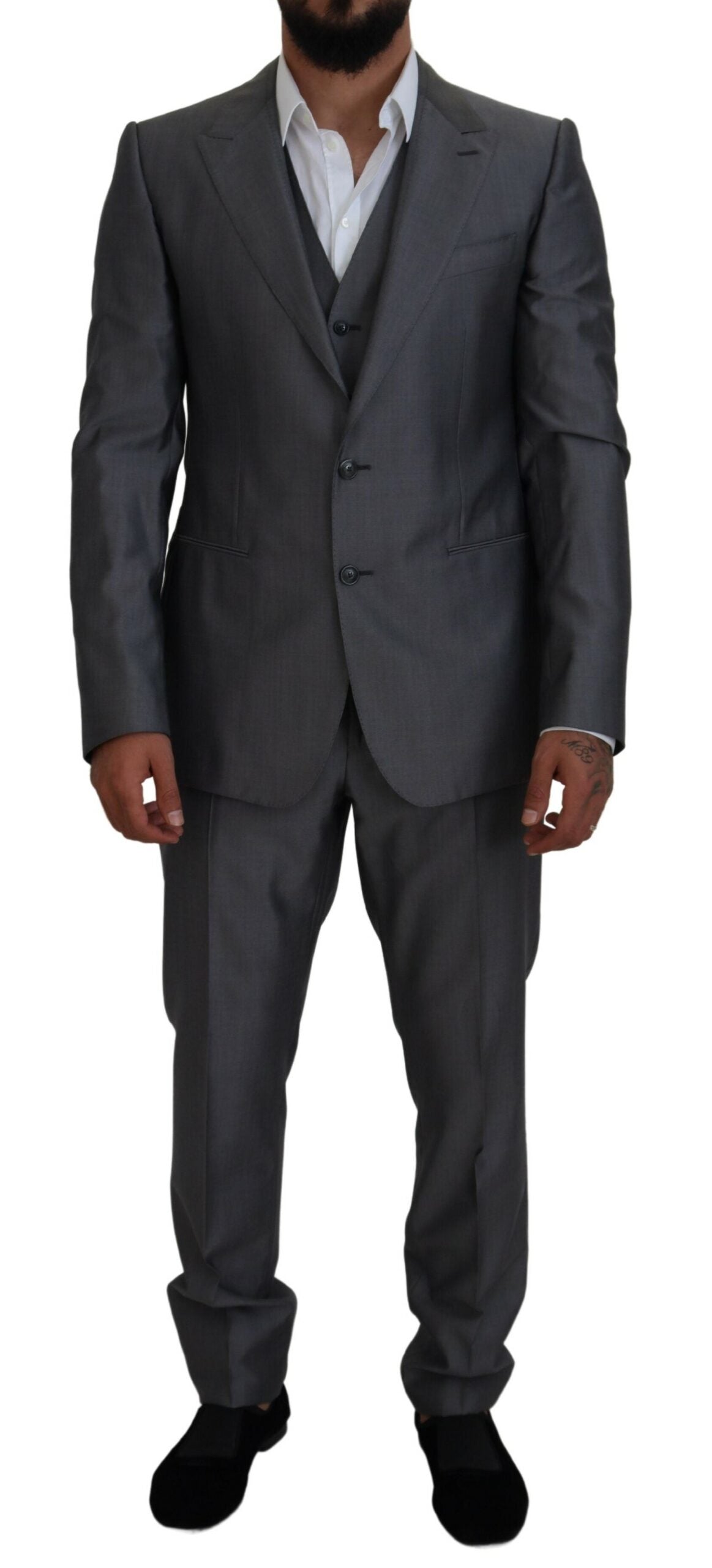 New Dolce & Gabbana Gray SICILIA 3 Piece Slim Fit Suit