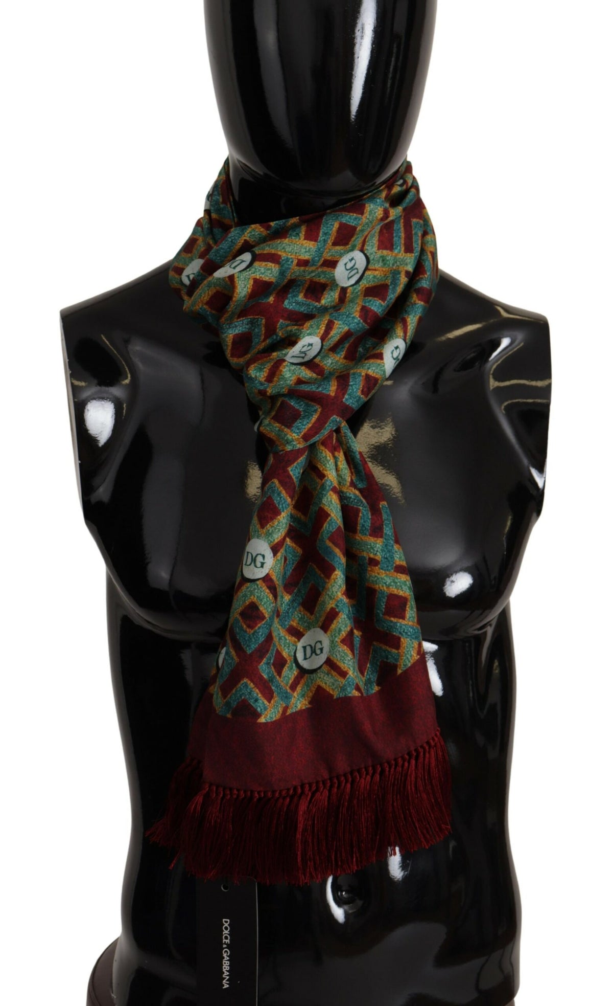 New Dolce & Gabbana DG Logo Shawl Warm Neck Wrap Fringe Scarf