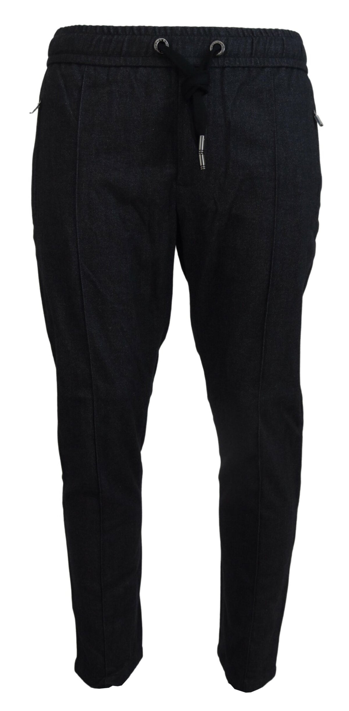 New Dolce & Gabbana Grey Cotton Tapered Cotton Pants